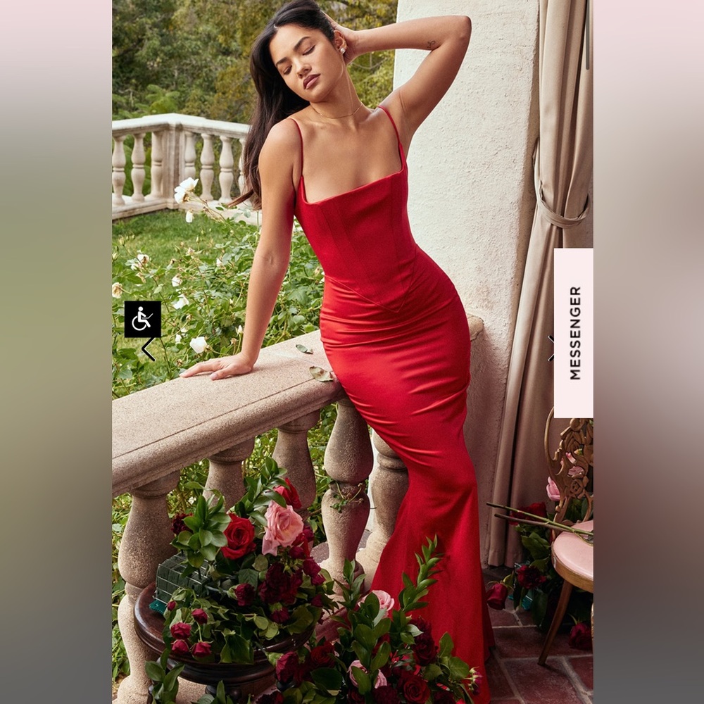 House of CB red Olivette maxi dress